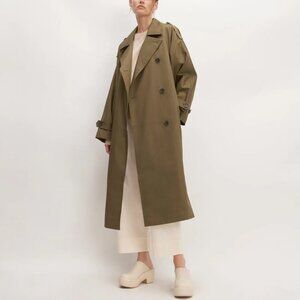 Everlane The Cotton Long Trench Coat in Beech